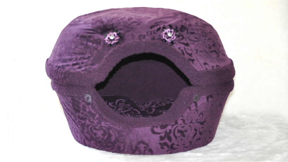 Coussin Coquille , violet en relief (moyen)